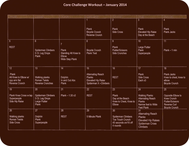 Core Challenge Workout - January 2014